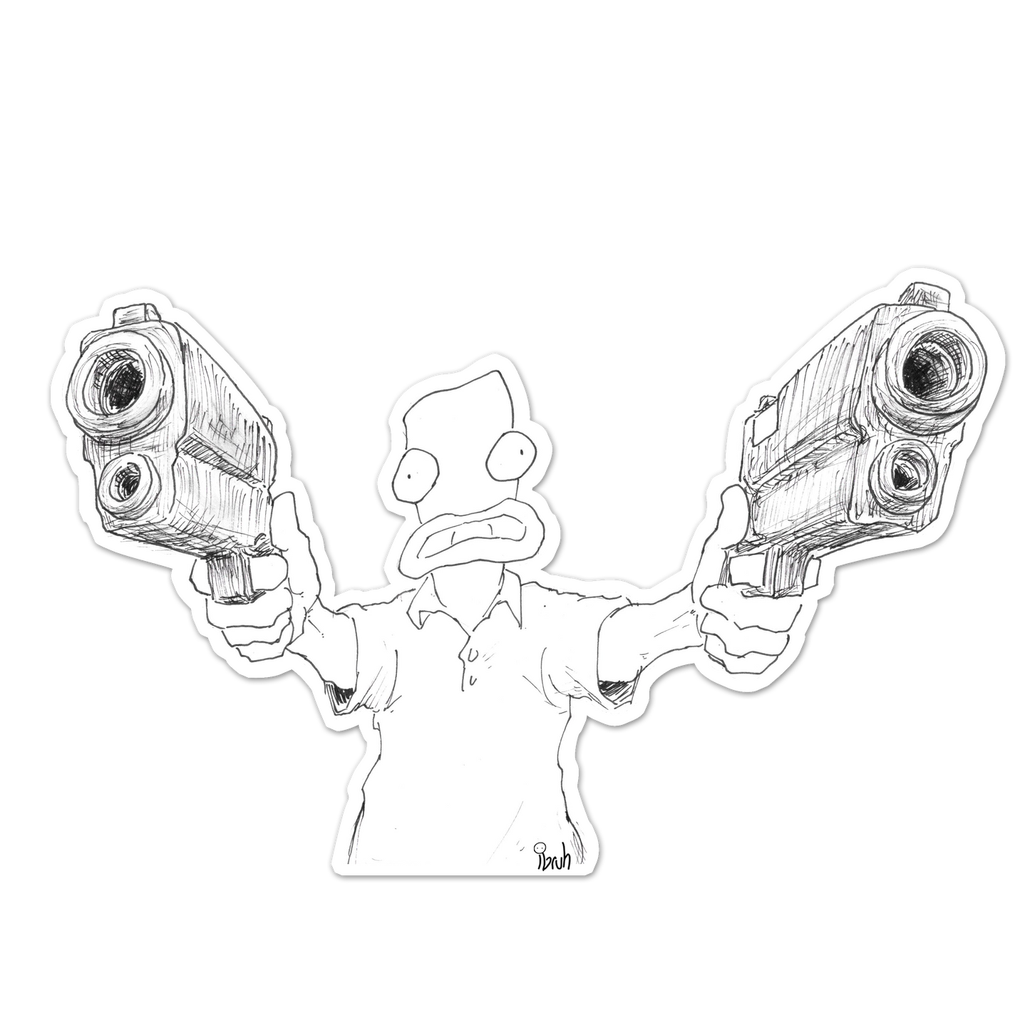 pew pew bruh sticker