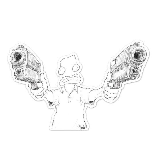 pew pew bruh sticker